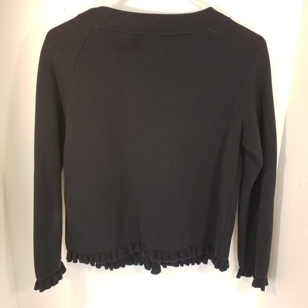 J. Crew Navy Ruffle Button Cardigan Small - Picture 4 of 4
